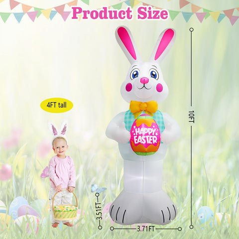 FaveHome bunny holding Easter egg for playful yard display.