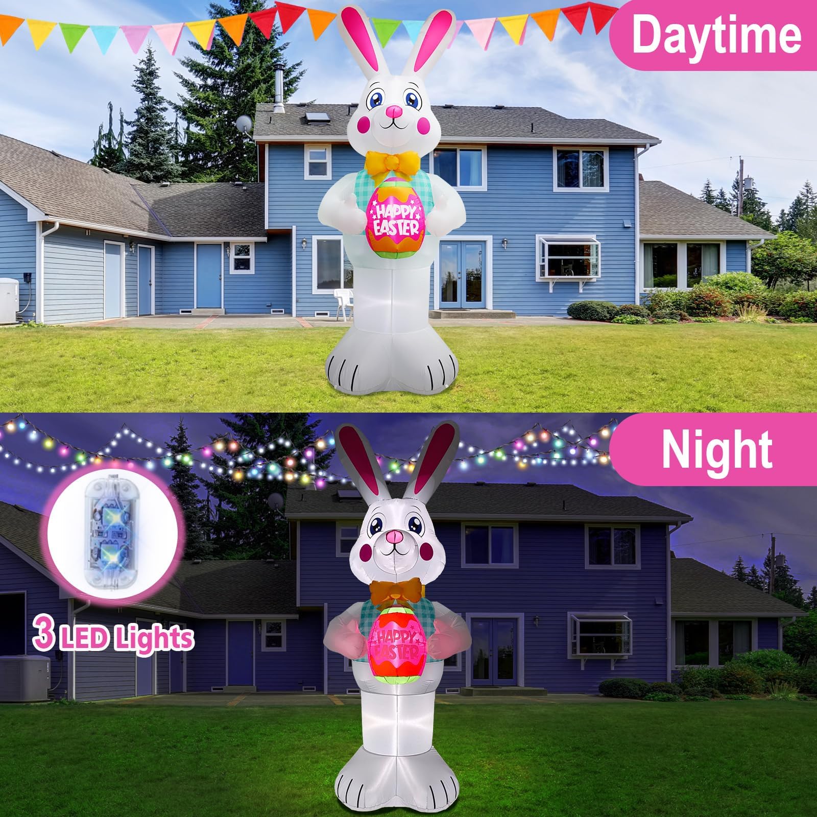FaveHome quick setup inflatable inflates in seconds with plug-in.