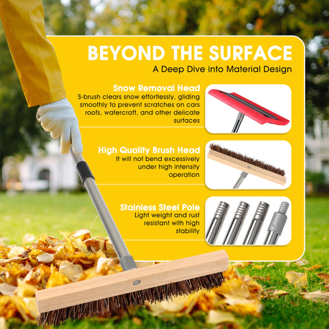 Favormony bristle brush head tackling autumn leaves on a roof