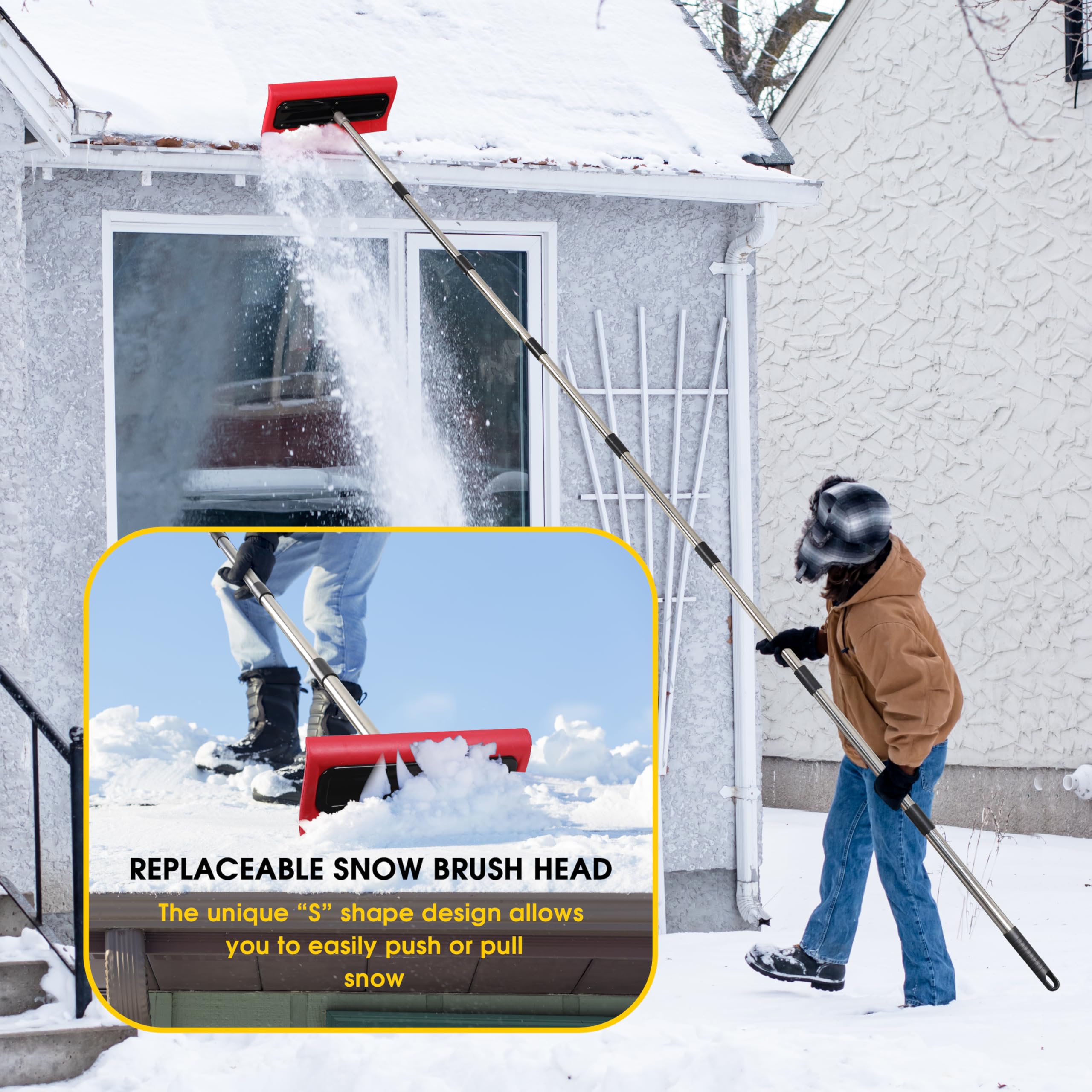 Favormony no-scratch cleaning head protecting shingles and surfaces