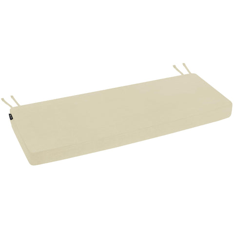 Favoyard beige cushion in-use on patio demonstrates versatile outdoor seating