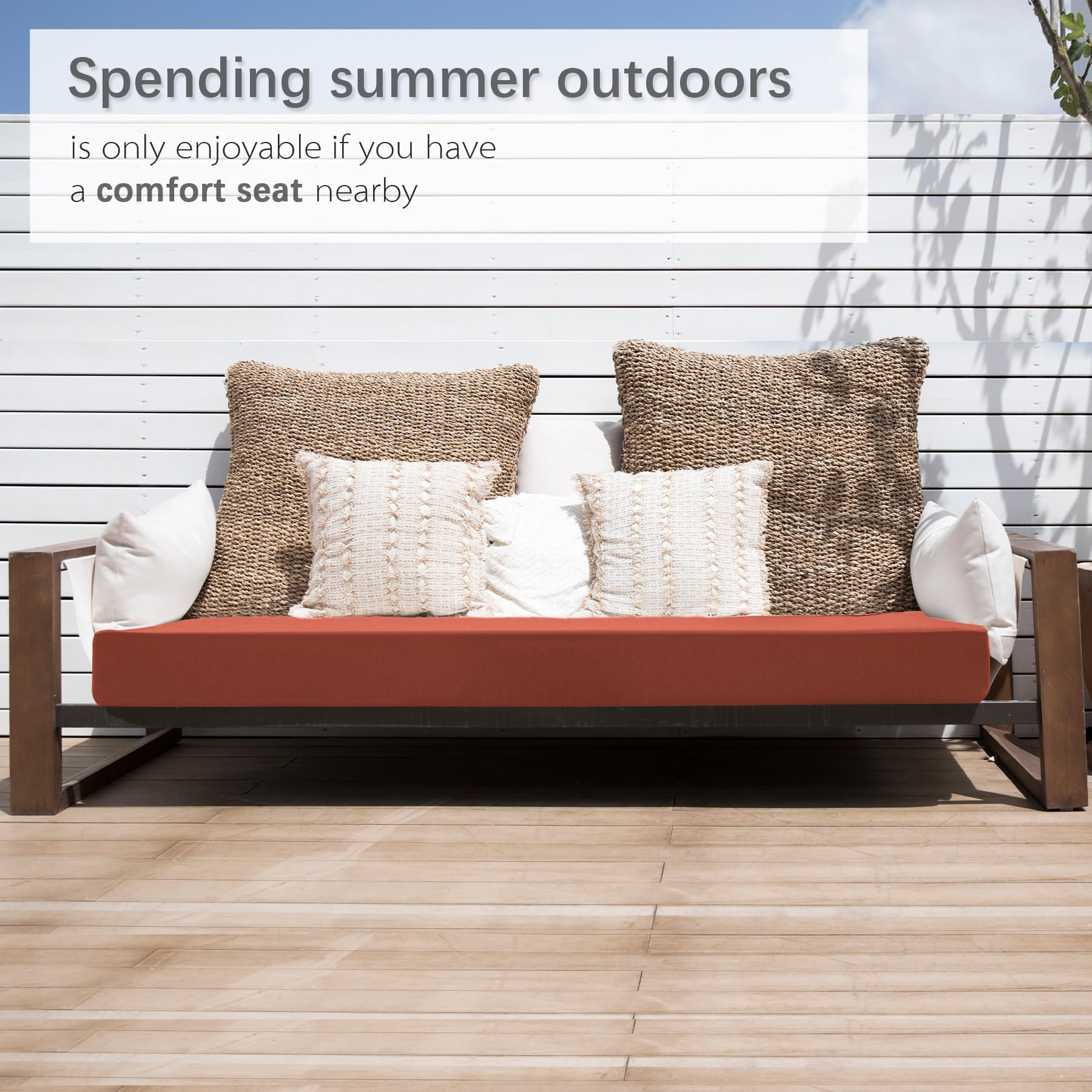 Favoyard bench cushion 42x18 spice color scene for outdoor decor