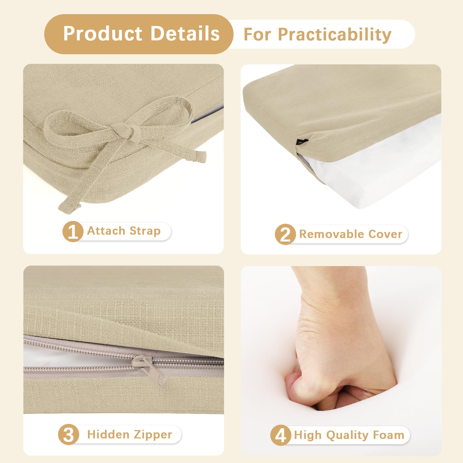 Favoyard removable cover zipper detail showcases easy cleaning access