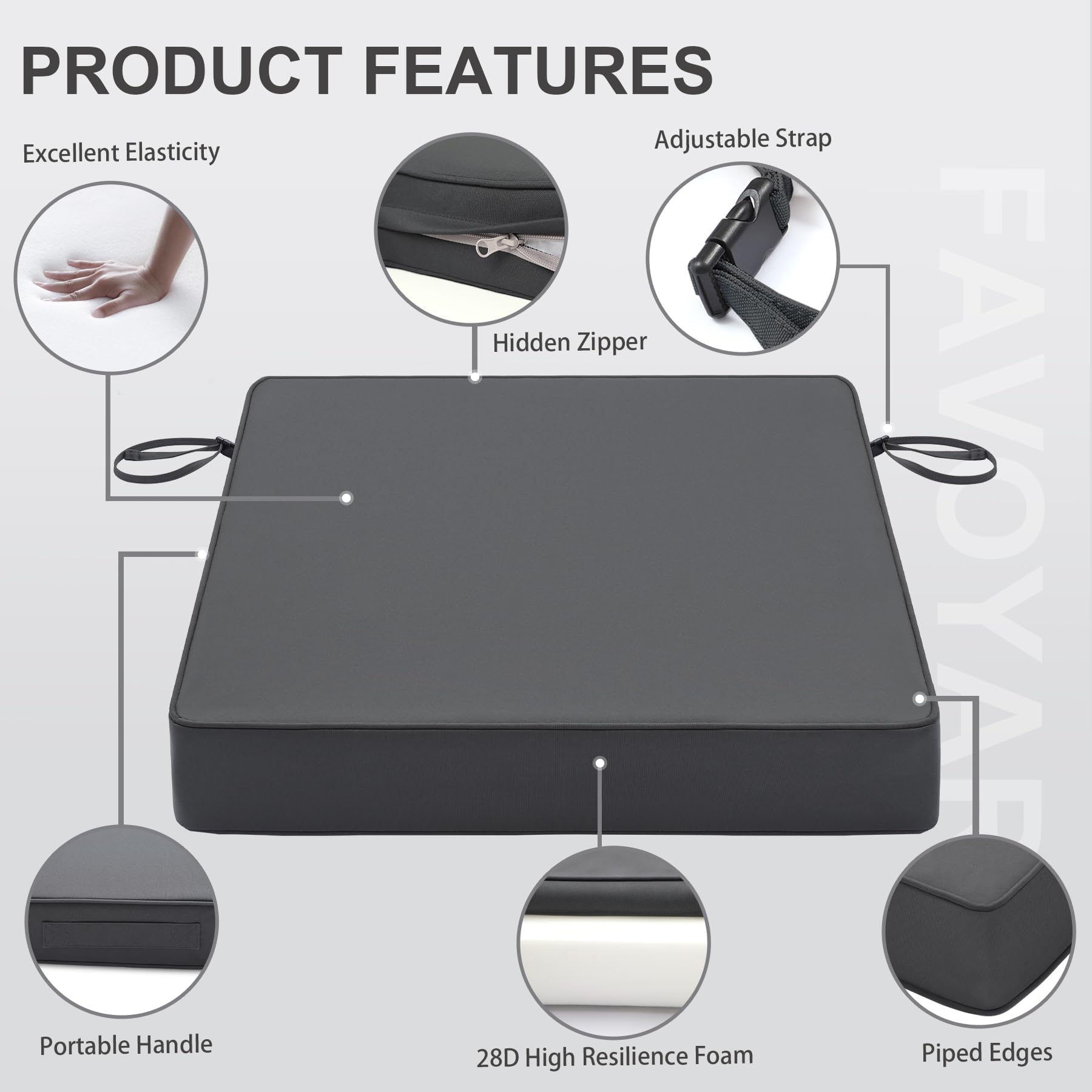 Favoyard cushion cover is machine washable for quick maintenance