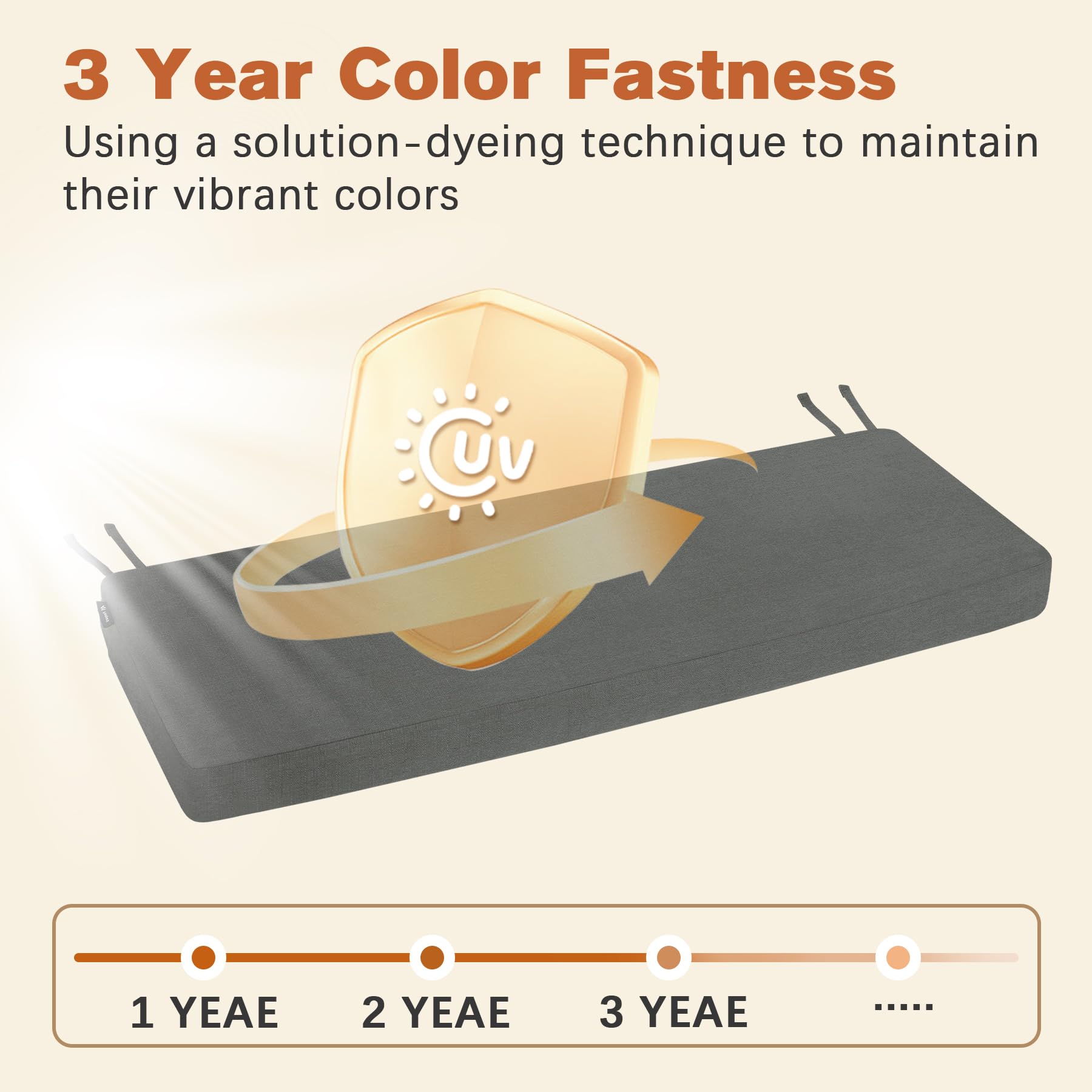 Favoyard dust-resistance polyester fabric keeps cushions cleaner longer.