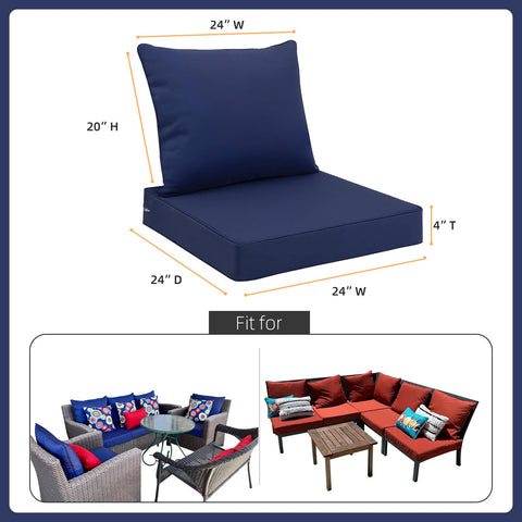 Favoyard outdoor back cushion 24x20 shows water-repellent cover for outdoor use.
