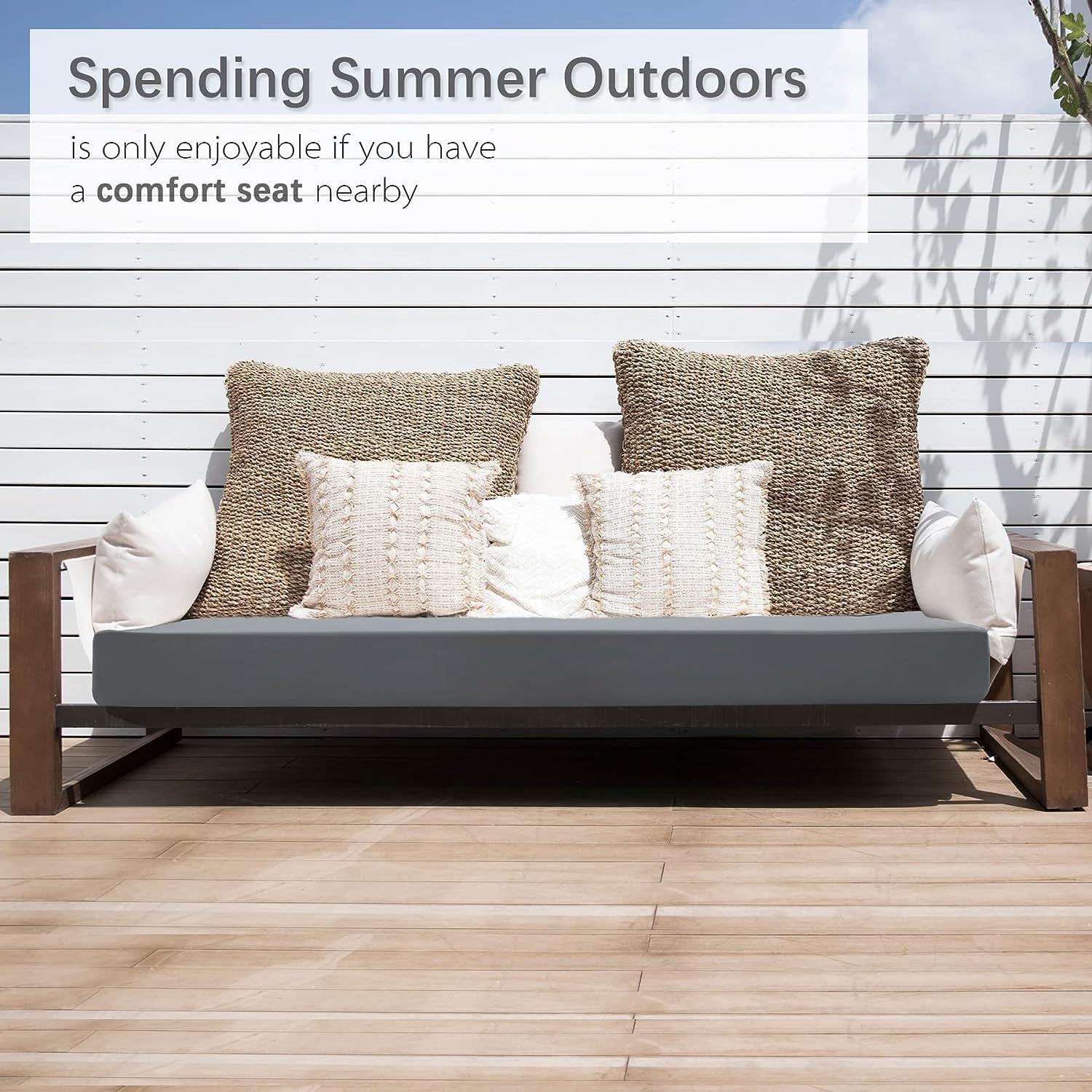 Favoyard outdoor cushion in a patio setting ready for garden use