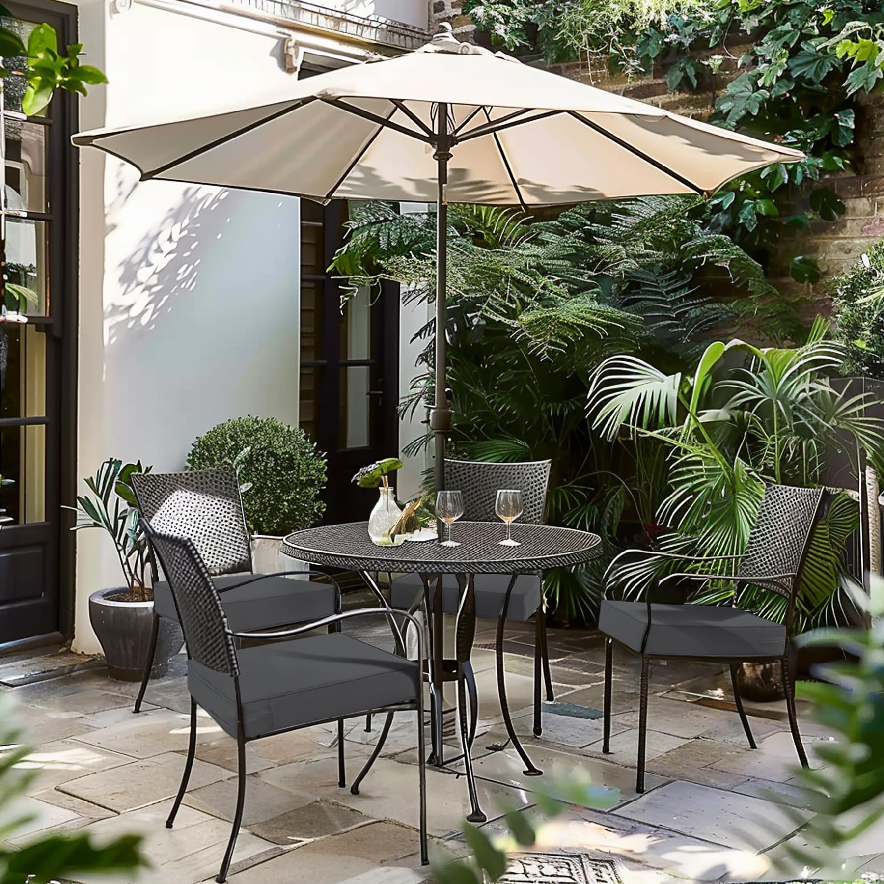 Favoyard outdoor seat cushion showing thick padding for comfort