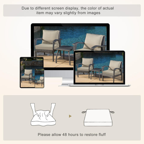 Favoyard set of two cushions on garden furniture.
