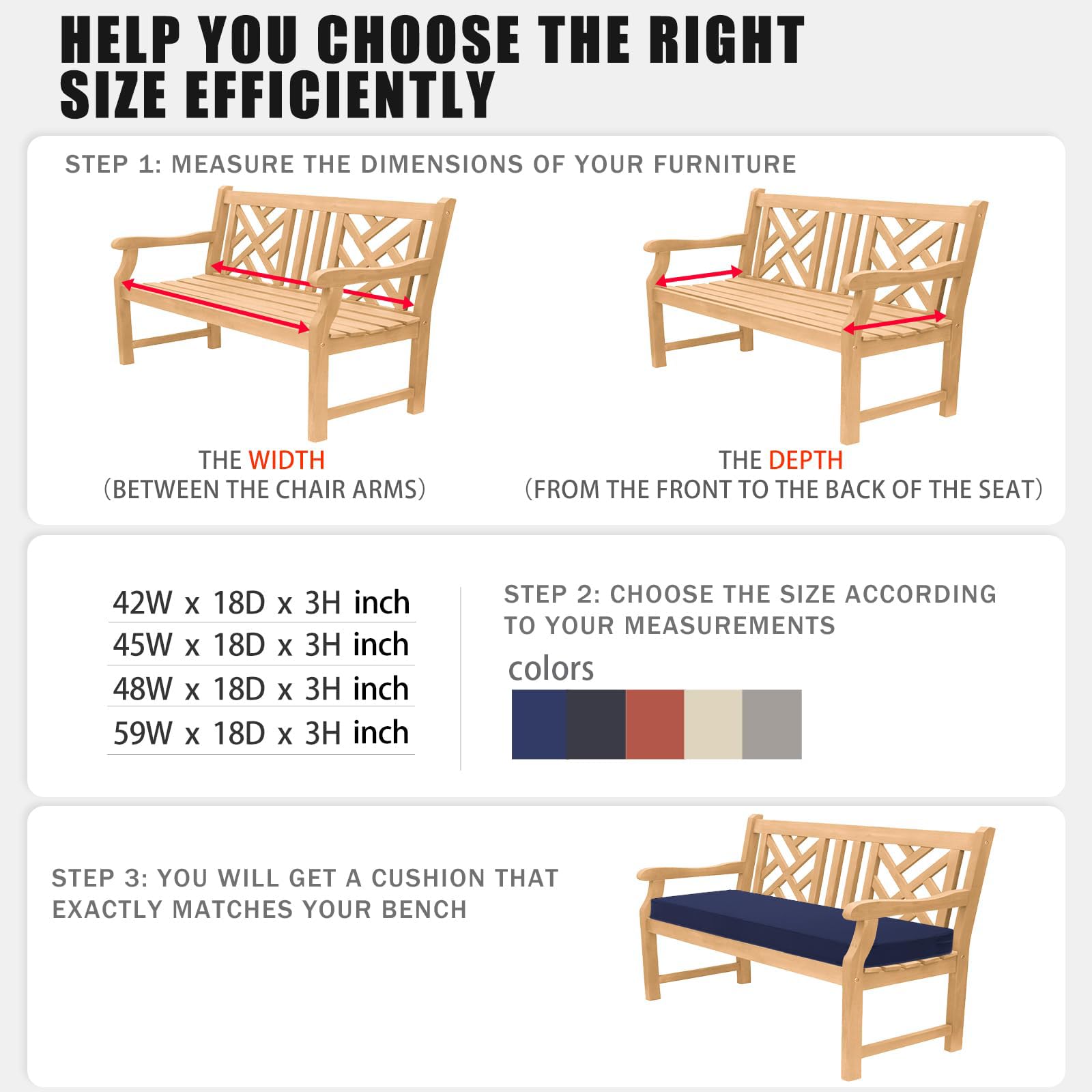 Favoyard 3-inch padding provides soft, supportive seating