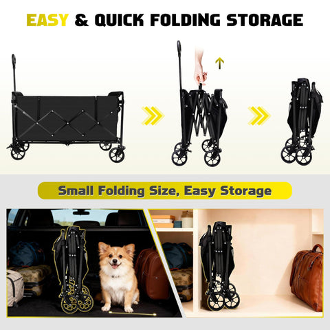 FAVSH 500LBS collapsible wagon adjustable-handle for varied heights.