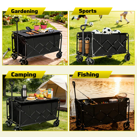 Favsh 500lbs wagon folds compactly for trunk storage and easy transport.