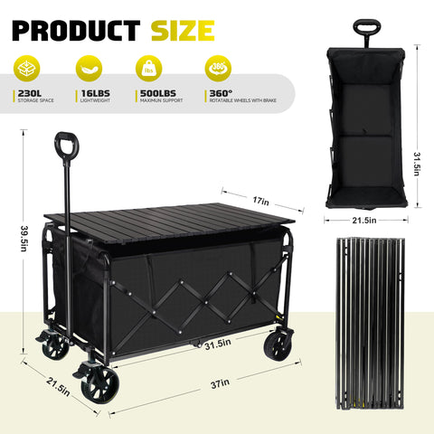 Favsh 500lbs wagon shown full size for roomy hauling capacity.