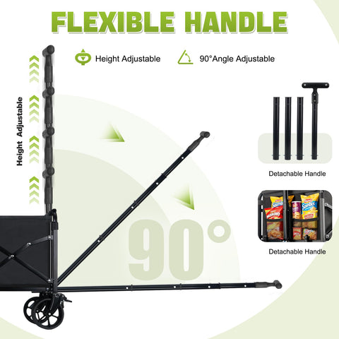 Favsh all-terrain wheels with 360° swivel improve maneuverability on sand, grass, and pavement.