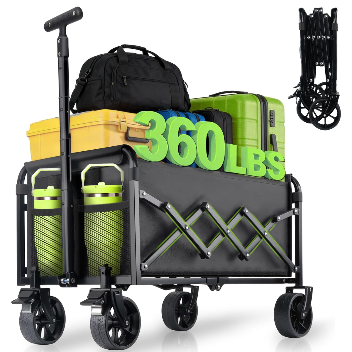Favsh collapsible wagon folded compact for easy storage and transport.