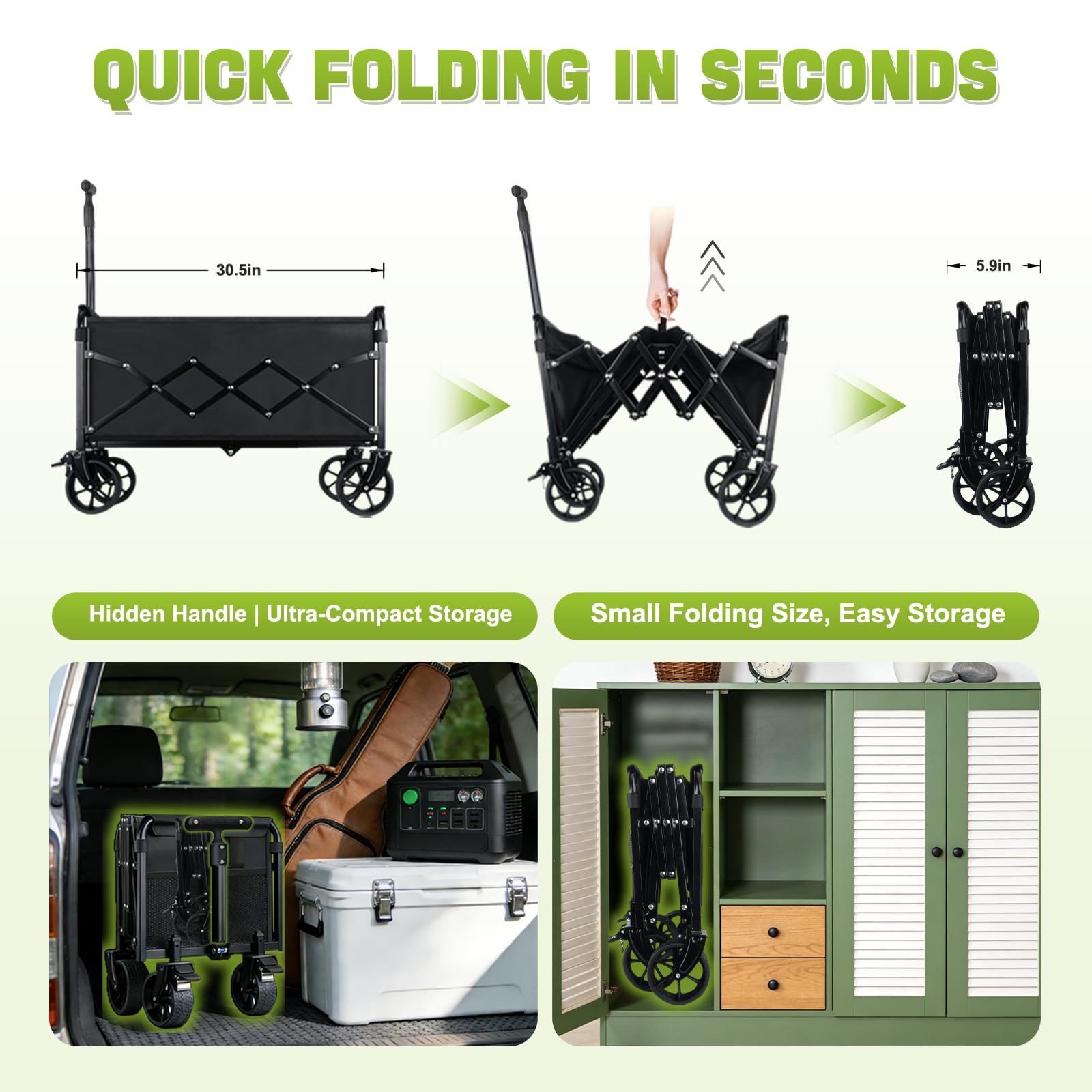 Favsh 360 lbs capacity supports groceries and gear for versatile outdoor use.