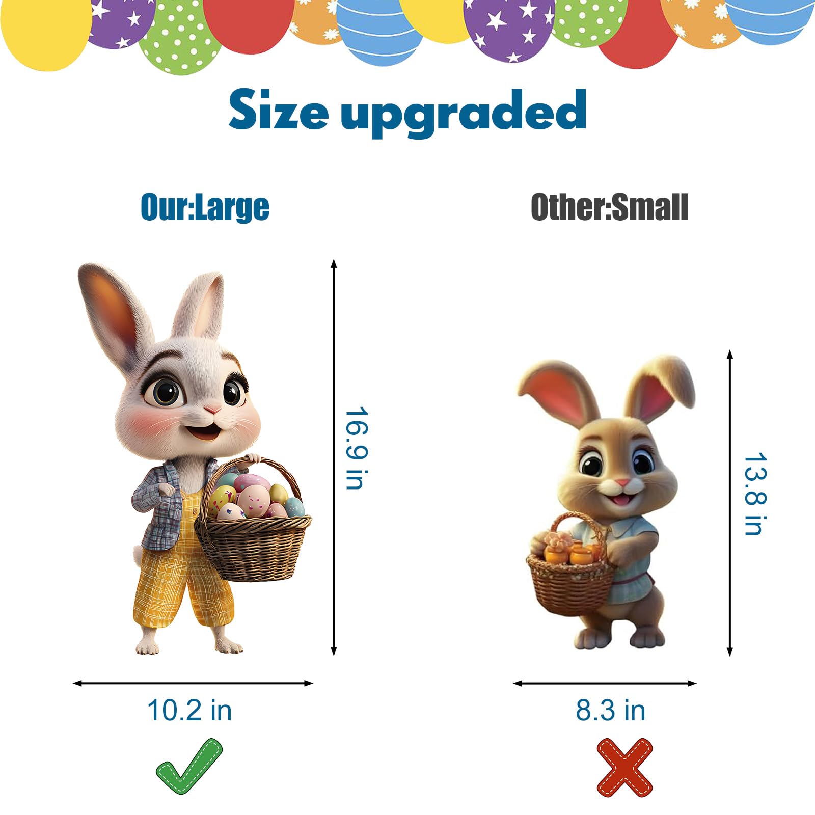 Fayayuan Easter Bunny sign 2: playful garden accent enhancing curb appeal during spring.