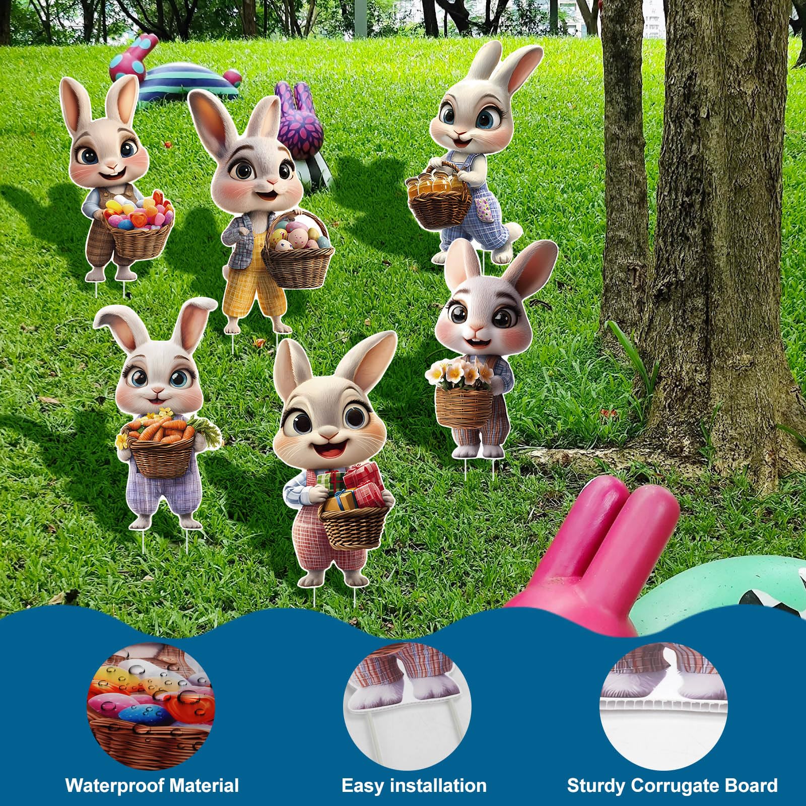 Fayayuan Easter Bunny sign 4: charming bunny design ideal for Easter party entrances.