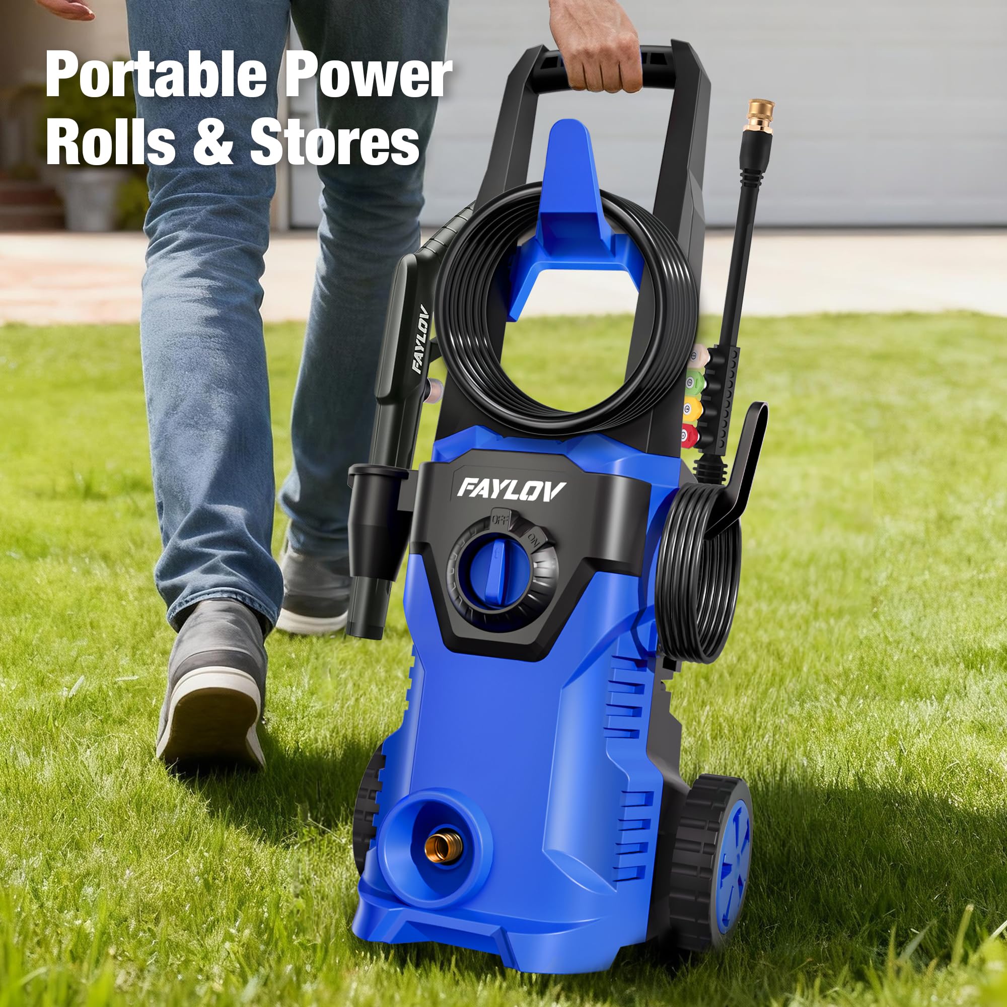 FAYLOV 23-foot hose reaches every corner of your vehicle.
