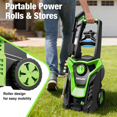 FAYLOV 23-foot hose providing ample reach for outdoor washing