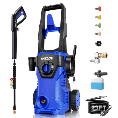 FAYLOV pressure washer with 360° nozzle enables thorough undercarriage cleaning.