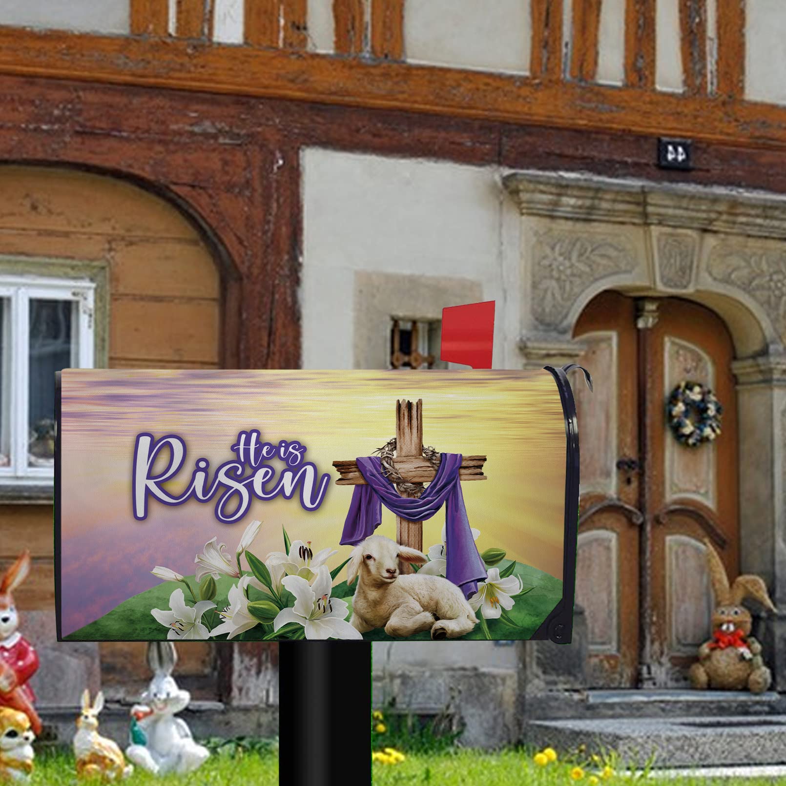 FBCOO spring garden décor for classic religious curb appeal.