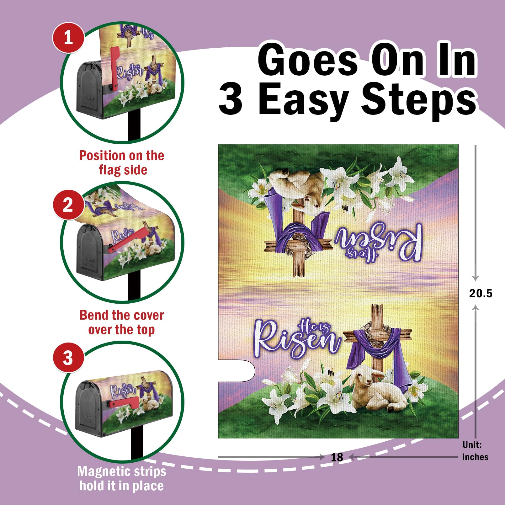 FBCOO sunrise lily design mailbox wrap adds seasonal curb appeal.