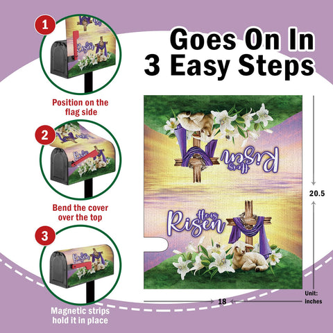 FBCOO sunrise lily design mailbox wrap adds seasonal curb appeal.