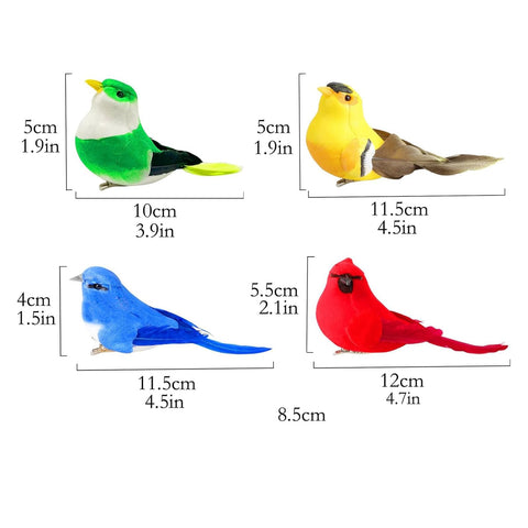 FBIRDY green feather bird for garden arrangements and vibrant centerpieces.