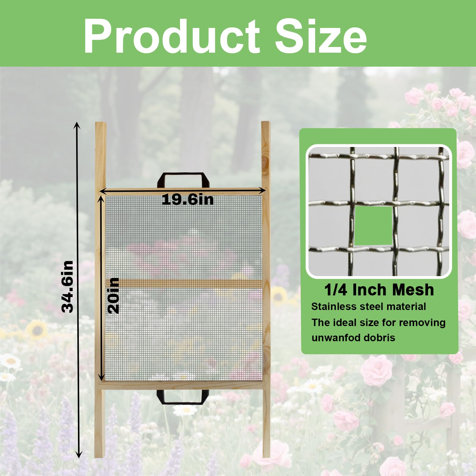 FBOJOY rock sifter separating stones from soil with ease.