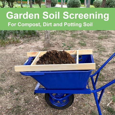 FBOJOY wheelbarrow-friendly sifter reduces lifting during garden work.