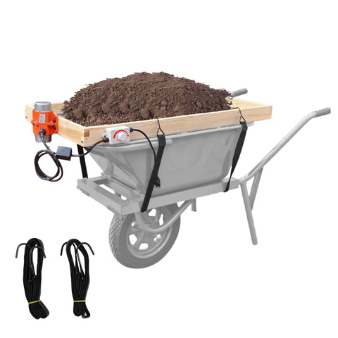 FBOJOY 40W soil sifter side view highlights its large screening area for efficient yard work.