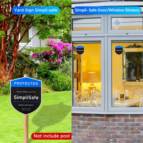 FBORHAFY SimpliSafe window sticker 3x3.5in marks security awareness on entry doors.