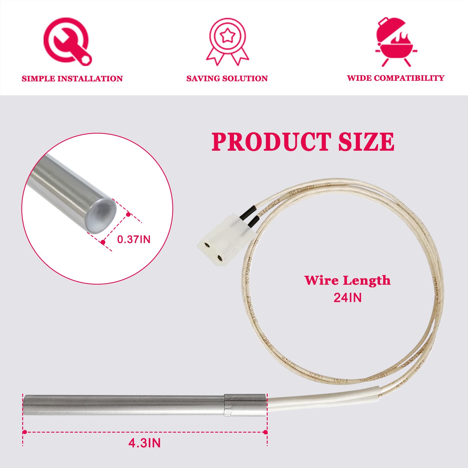 FCCUM hot rod ignitor for Pit Boss Classic, easy re-ignition