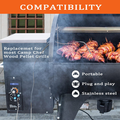 FCCUM meat probe in use during a backyard barbecue.