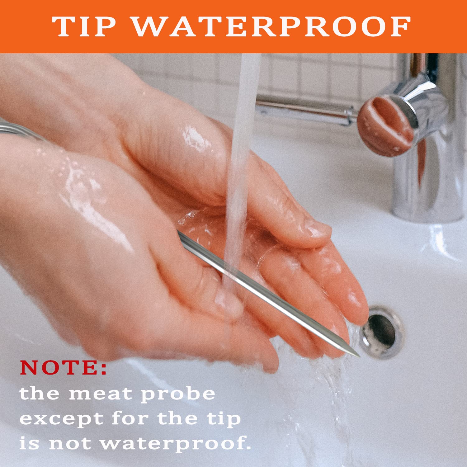 FCCUM probe tip cleanable under tap for easy maintenance.