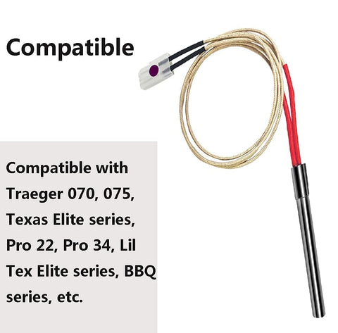FCCUM hot-rod ignitor for Traeger Lil Tex Elite, quick lighting and steady heat