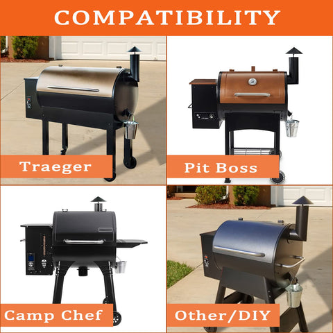 FCCUM replacement smoke stack compatible with Traeger and Pit Boss