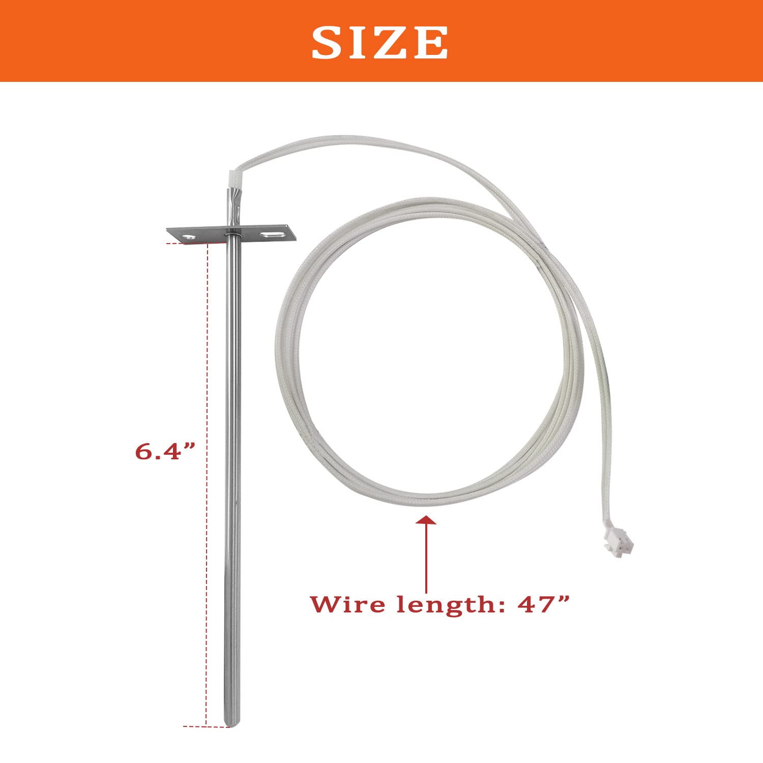FCCUM PG24-44 compatible RTD probe with included screw and nut.