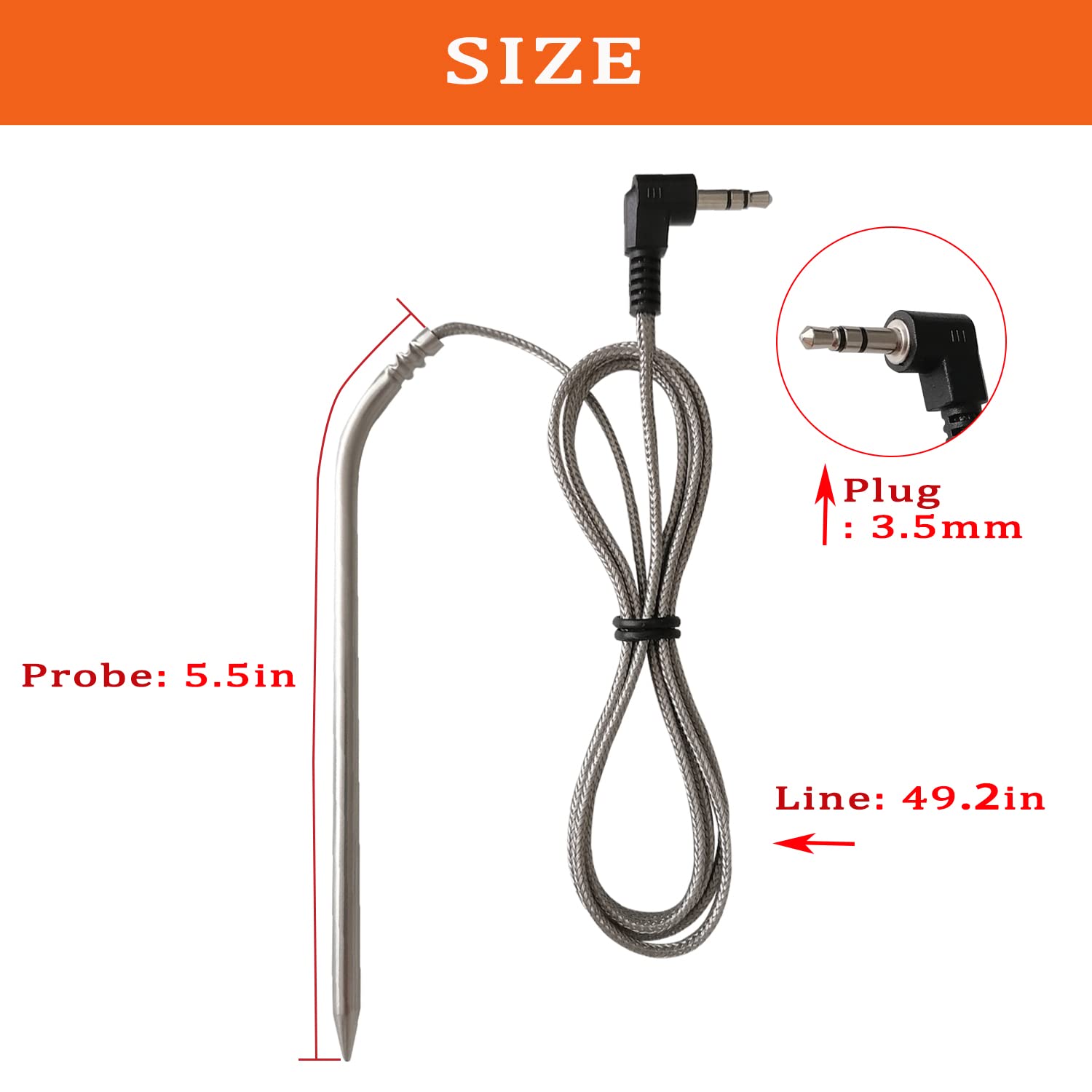 FCCUM stainless steel clips included for secure probe installation.