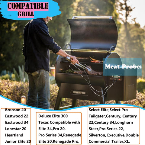 FCCUM stainless-steel-wire probe shown with high heat resistance for reliable grilling