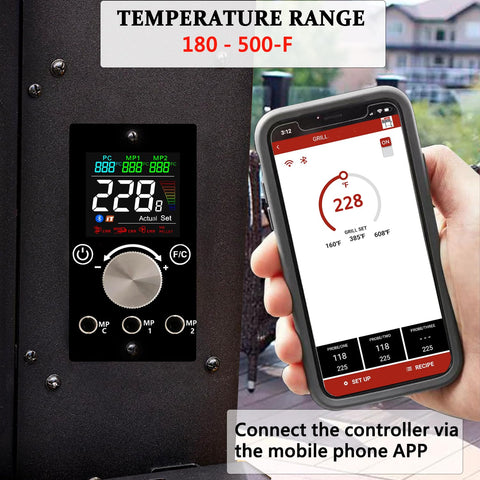 FCCUM thermostat temperature range 180-500F supports flexible cooking