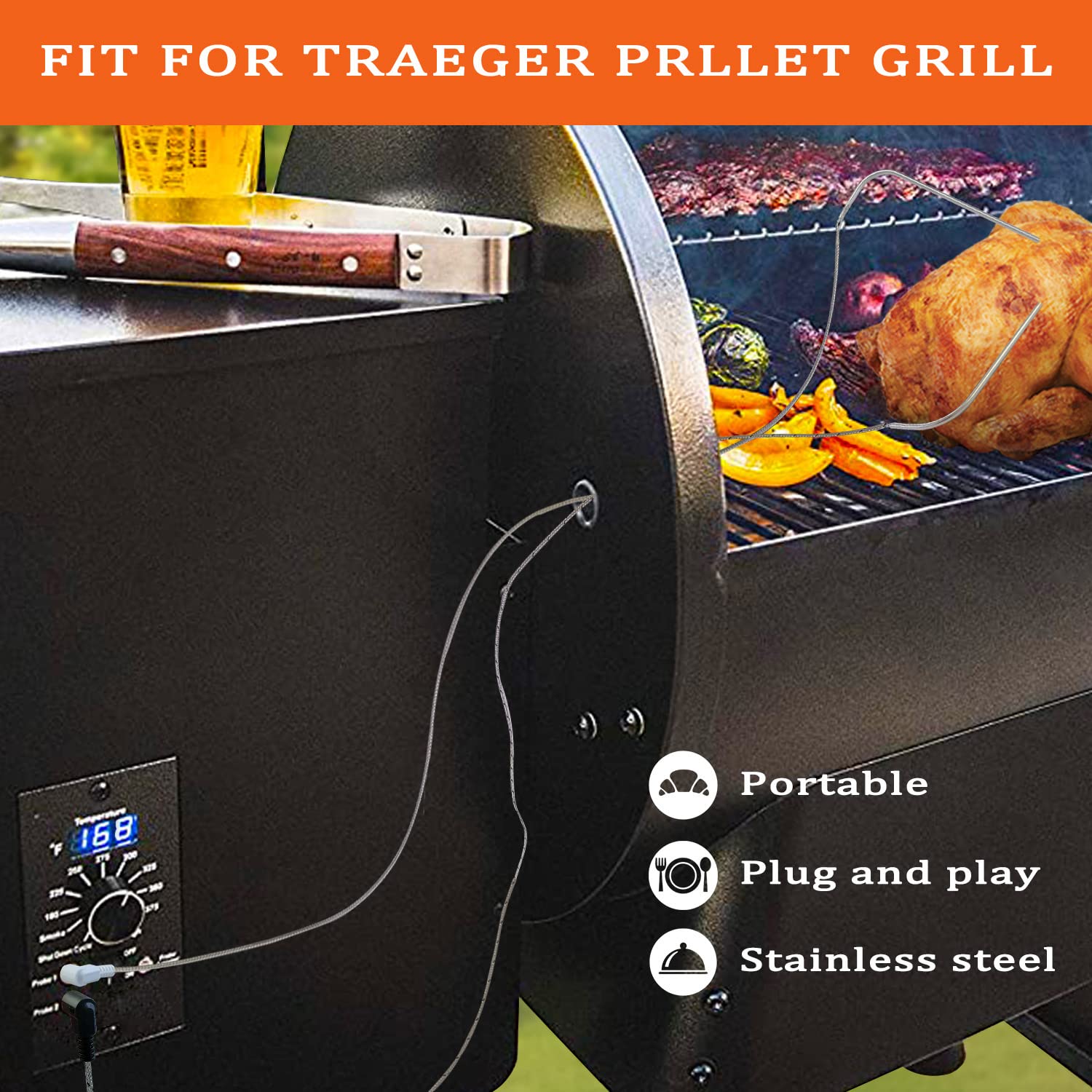 FCCUM probe suitable for grill, oven, and roast sessions