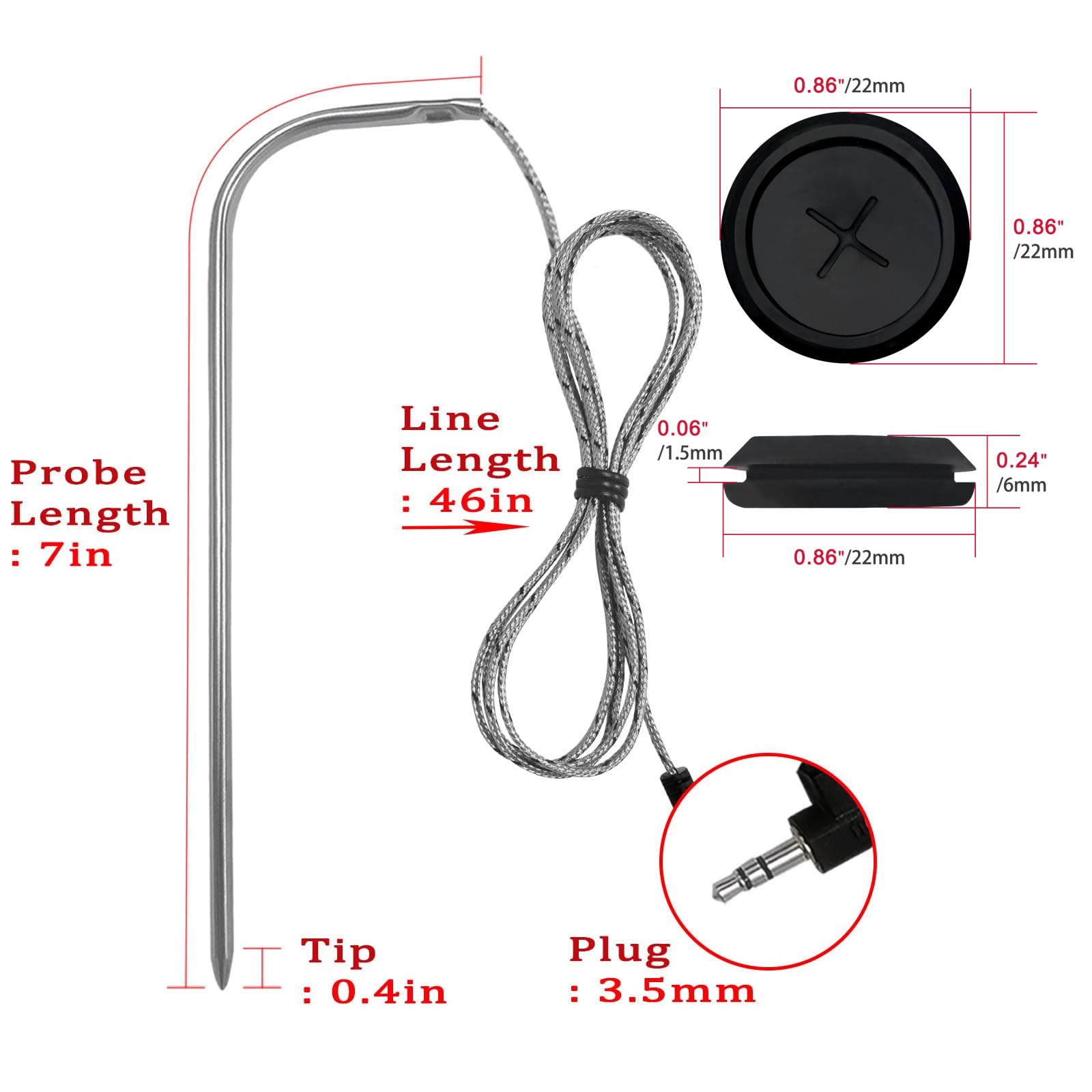 FCCUM waterproof meat probe resists moisture for reliable grill readings