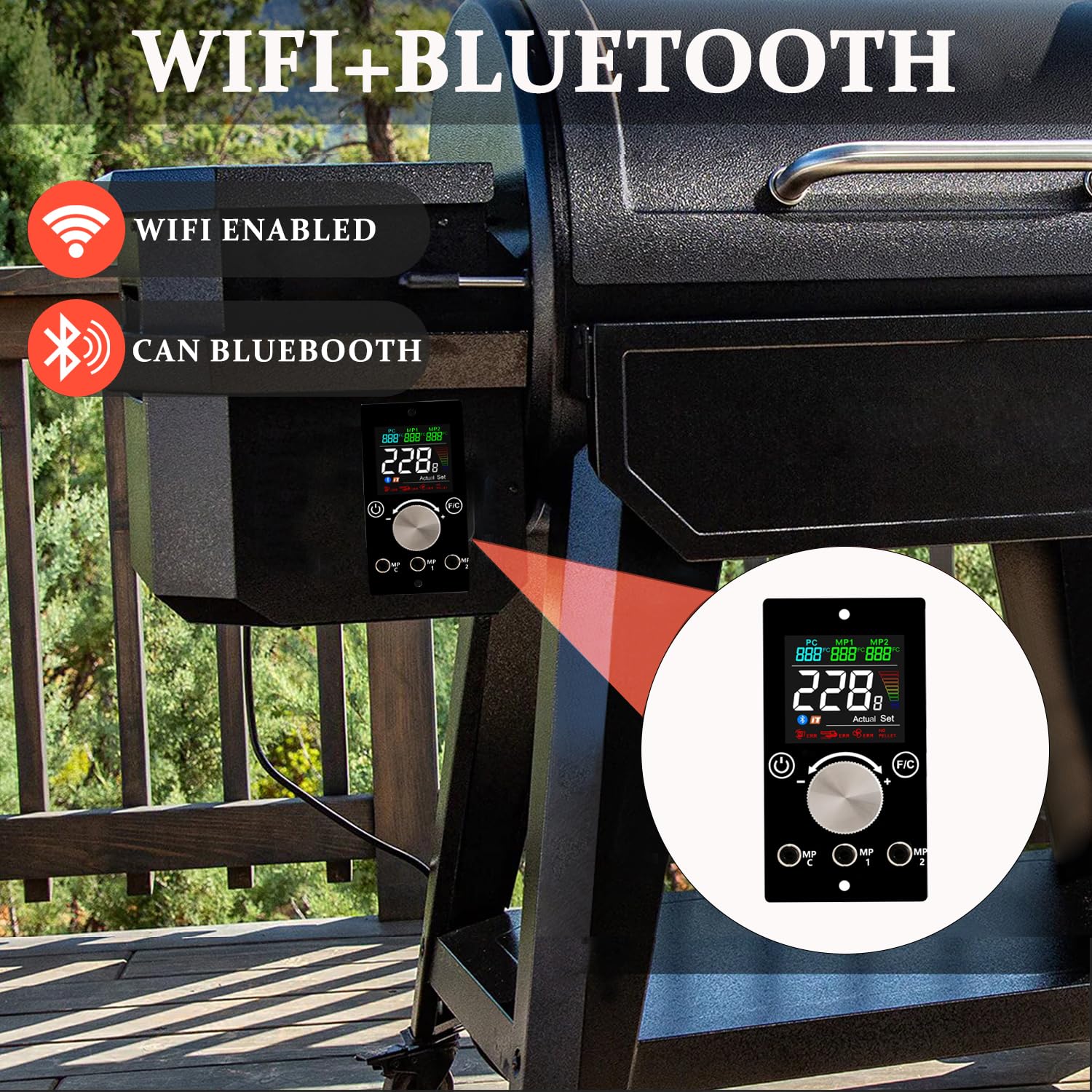 FCCUM WiFi Bluetooth grill control lets you monitor temperature from your phone