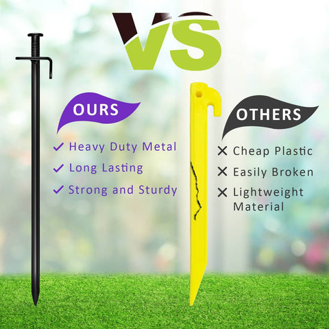 FCENDS 11-8 inch steel stakes—durable grounding for young trees.