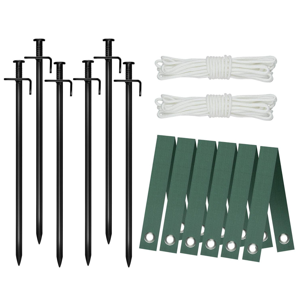 FCENDS heavy-duty steel tree stake kit provides sturdy wind protection for young trees.