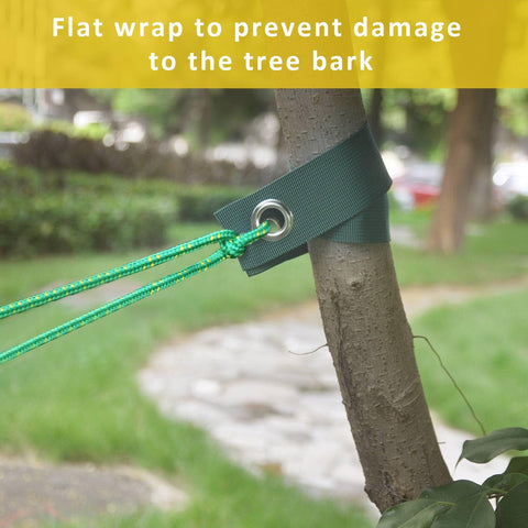 FCENDS soft nylon tree straps protect bark while supporting growth.