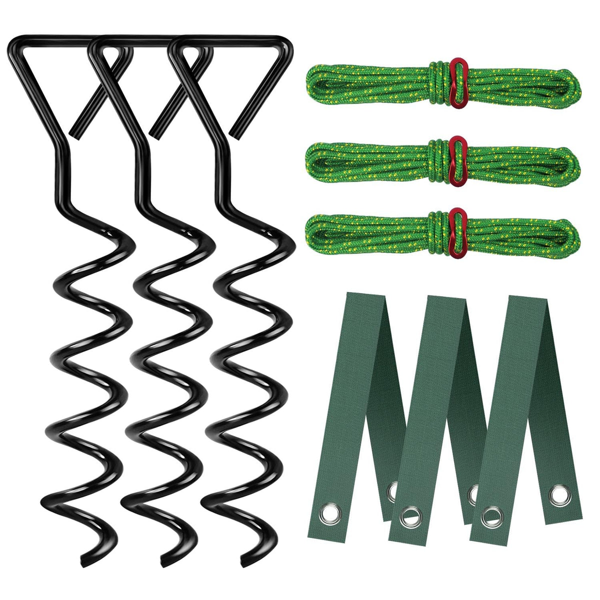 FCENDS tree stake kit bundle shows full set for supporting young trees in windy conditions.