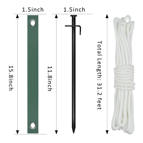 FCENDS Tree Stake Kit: tree strap ties secure and straighten trunks.